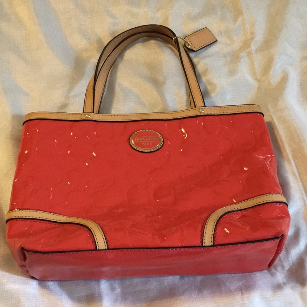 Small Coral Coach bag-Great for Summer!!